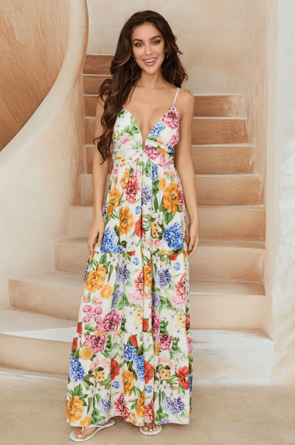 Floral Wrap Midi Dress