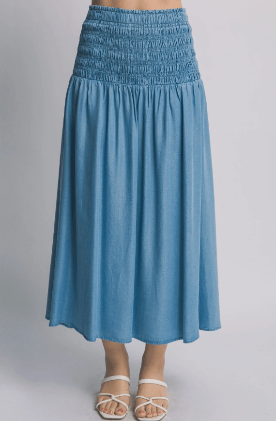 Satin Wrap Midi Skirt