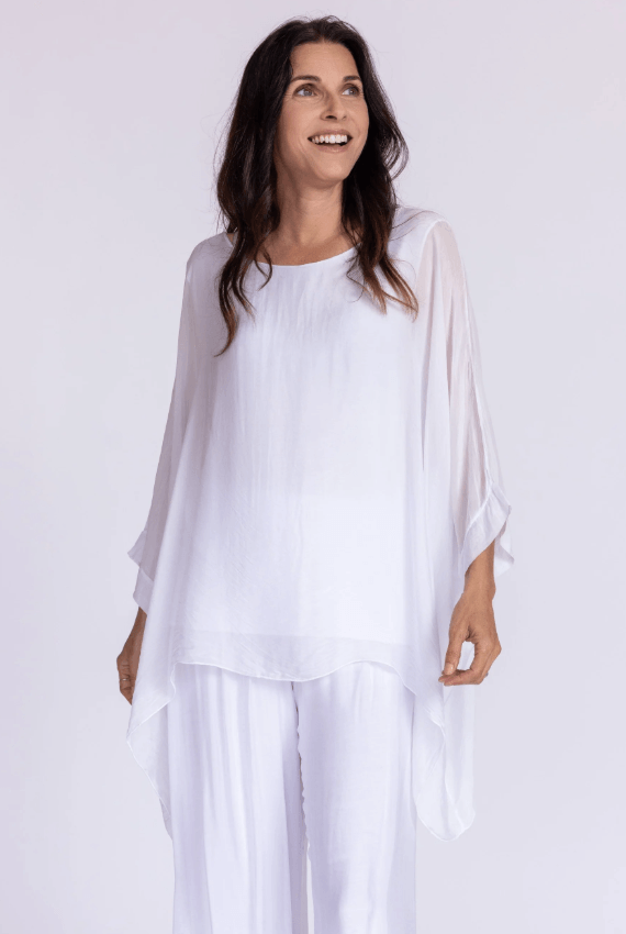 Tie-Neck Silk Blouse